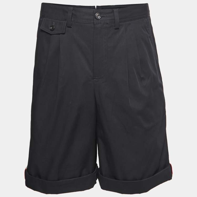 Pre Owned Burberry Black Cotton Stripe Detail Dan Shorts M