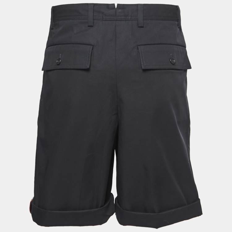 Pre Owned Burberry Black Cotton Stripe Detail Dan Shorts M