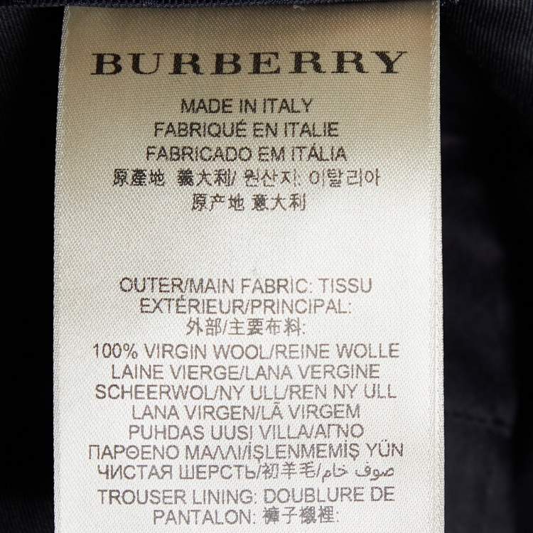 Pre Owned Burberry  Black Wool Tapered Leg Pants M