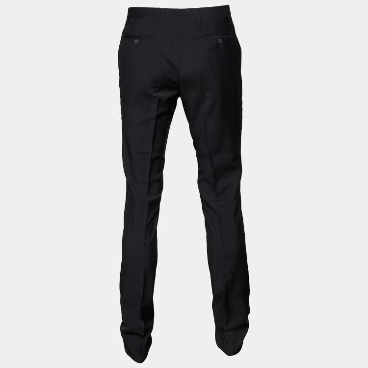 Pre Owned Burberry  Black Wool Tapered Leg Pants M