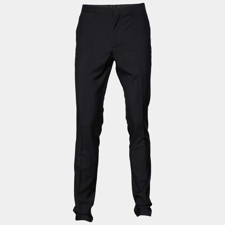 Pre Owned Burberry Black Wool Tapered Leg Pants M