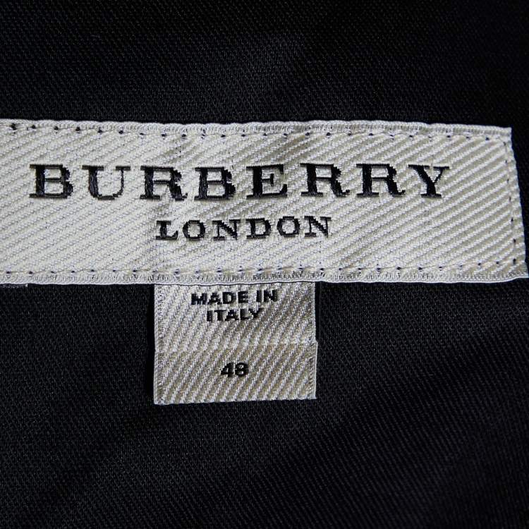 Pre Owned Burberry Black Wool Tapered Leg Pants M