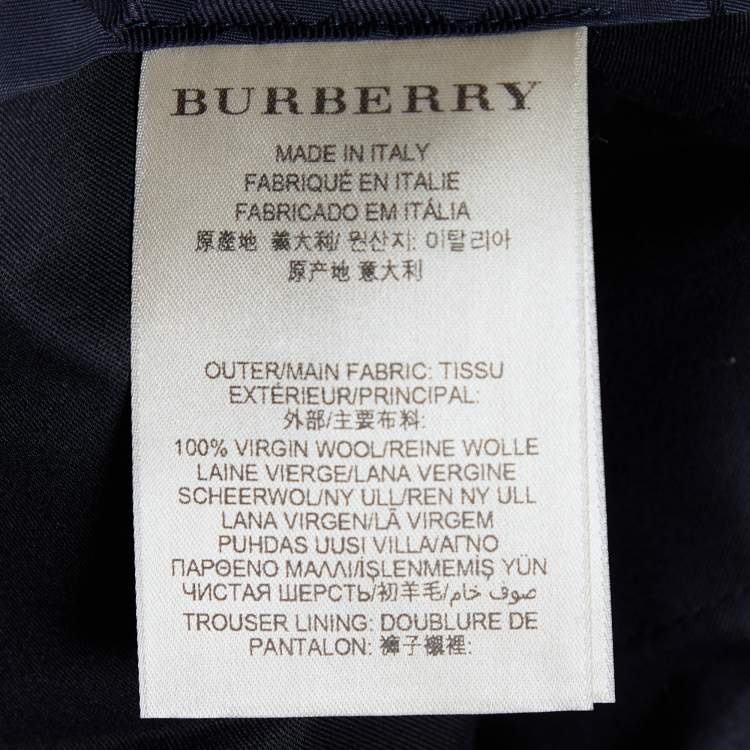 Pre Owned Burberry Black Wool Tapered Leg Pants M