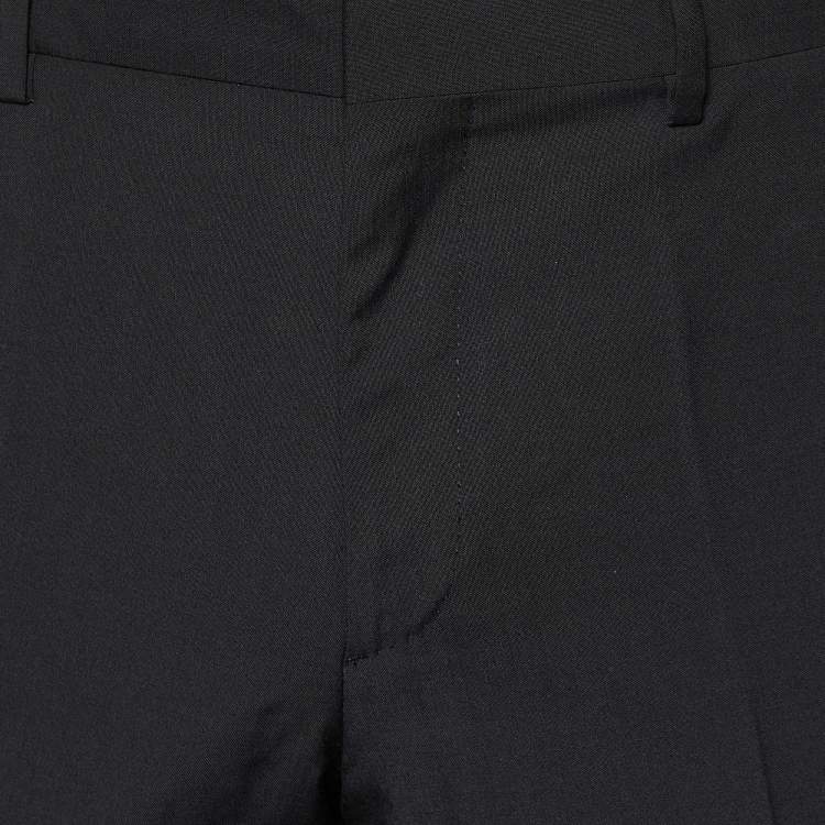 Pre Owned Burberry Black Wool Tapered Leg Pants M