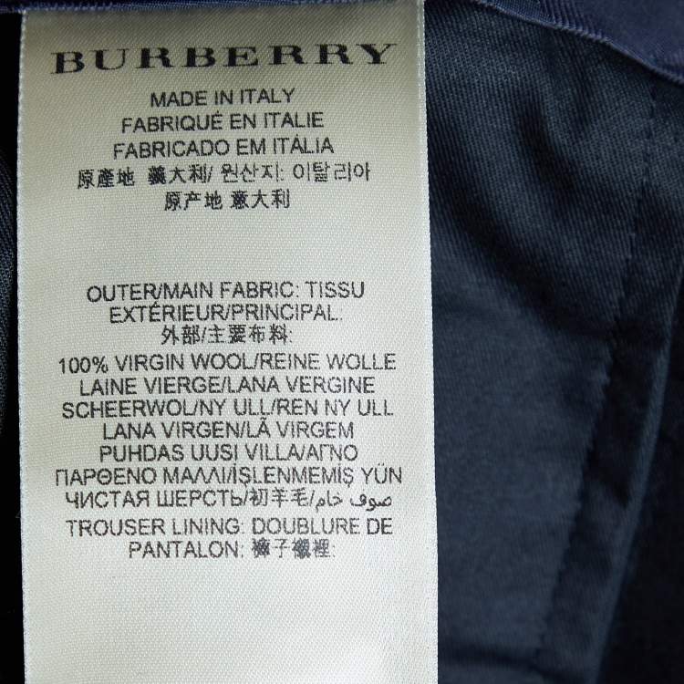 Pre Owned Burberry Black Wool Tapered Leg Pants M