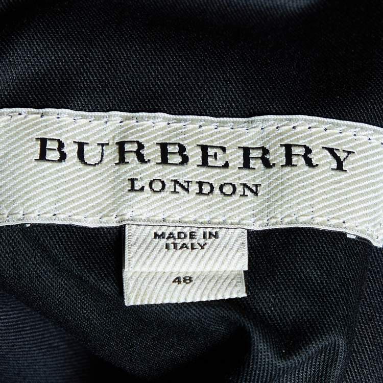 Pre Owned Burberry Black Wool Tapered Leg Pants M