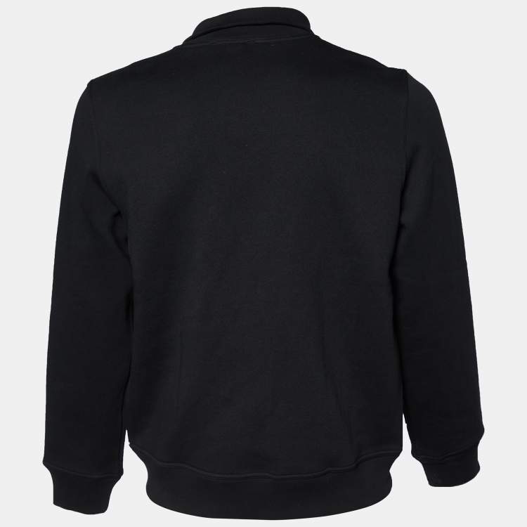 Pre Owned Burberry Black Cotton Knit Zip Front Jacket M