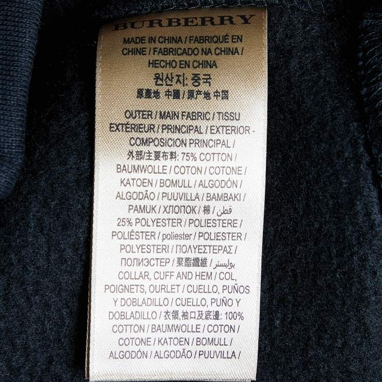 Pre Owned Burberry Black Cotton Knit Zip Front Jacket M
