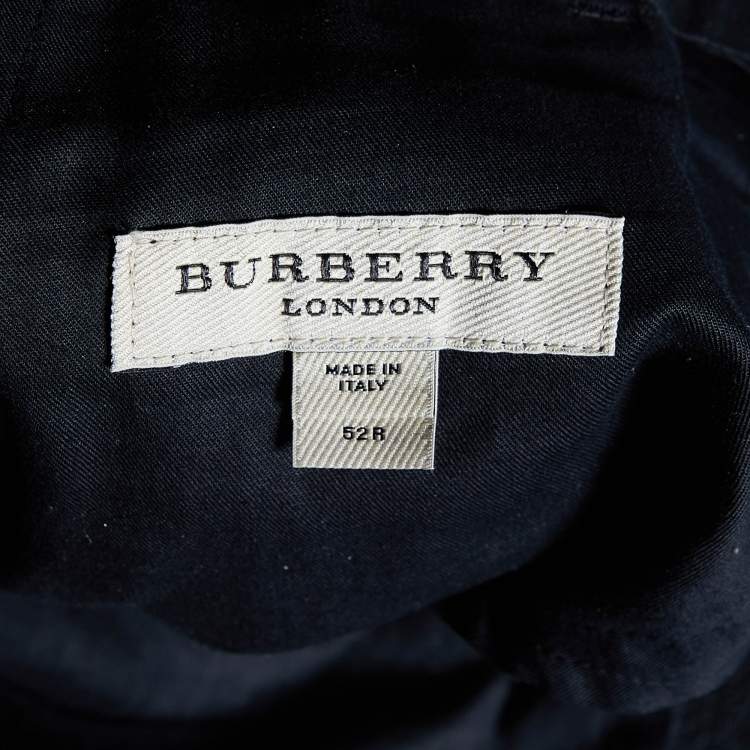 Pre Owned Burberry Black Virgin Wool Tapered leg Trousers XL
