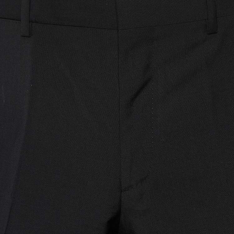 Pre Owned Burberry Black Virgin Wool Tapered leg Trousers XL