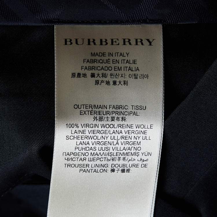 Pre Owned Burberry Black Virgin Wool Tapered leg Trousers M
