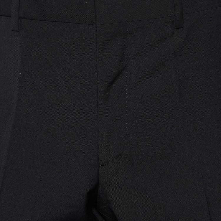 Pre Owned Burberry Black Virgin Wool Tapered leg Trousers M