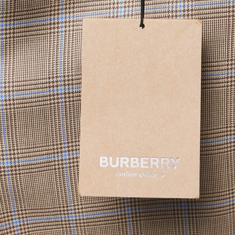 Pre Owned Burberry Brown Checked Wool Tailored Trousers M