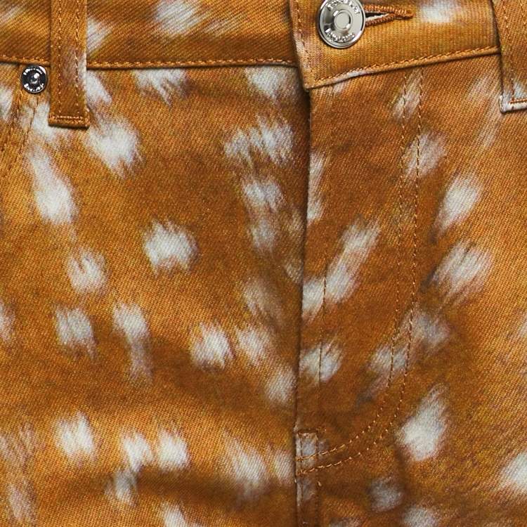 Pre Owned Burberry Brown Printed Denim Jeans S Waist 31"