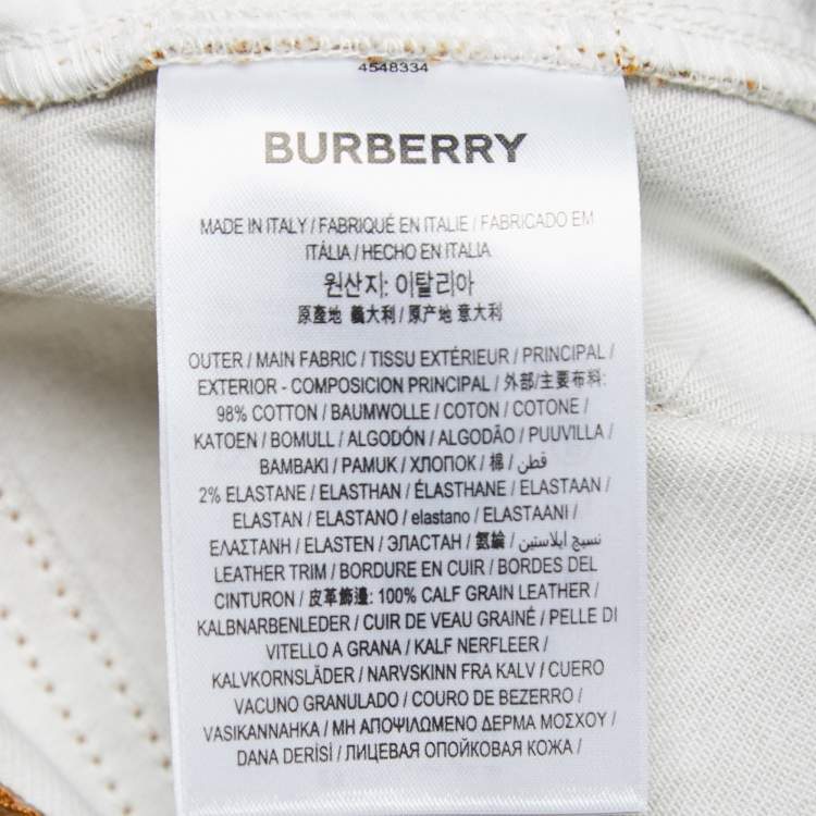 Pre Owned Burberry Brown Printed Denim Jeans S Waist 31"
