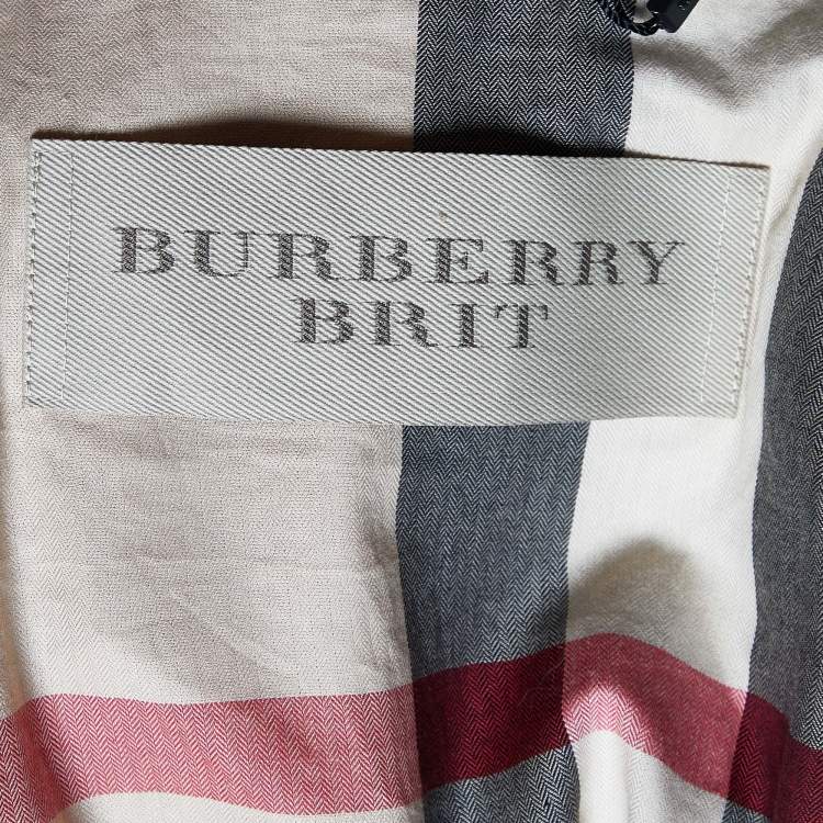 Pre Owned Burberry Beige Bradford Zip Up Bomber Jacket S