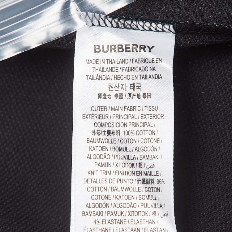 Pre Owned Burberry Black Cotton Short Sleeve Polo T-Shirt XXL
