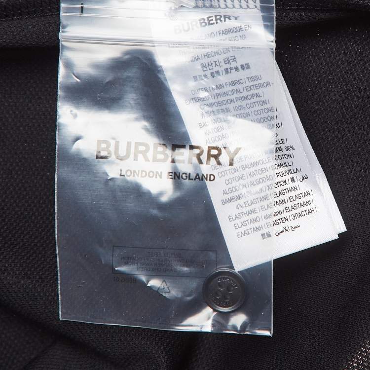 Pre Owned Burberry Black Cotton Short Sleeve Polo T-Shirt XXL