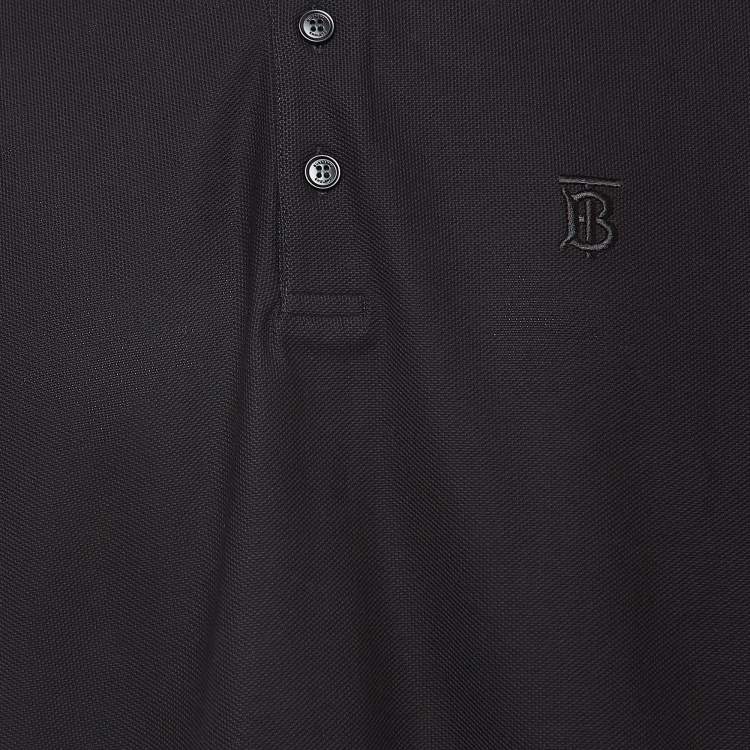 Pre Owned Burberry Black Cotton Short Sleeve Polo T-Shirt XXL