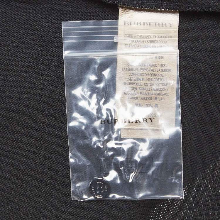 Pre Owned Burberry Black Cotton Short Sleeve Polo T-Shirt XXL