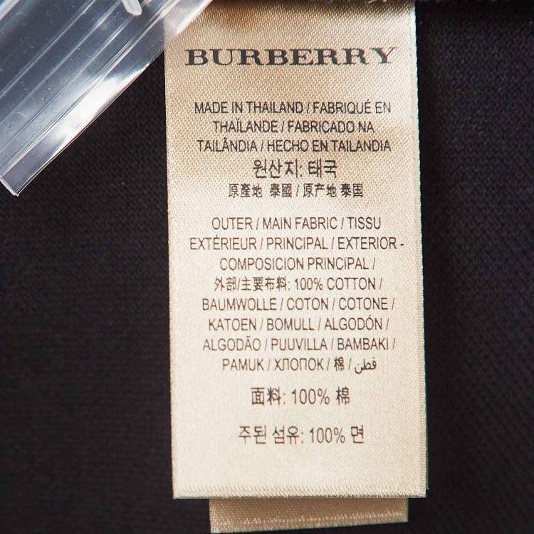 Pre Owned Burberry Black Cotton Short Sleeve Polo T-Shirt XXL