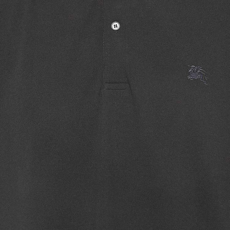 Pre Owned Burberry Black Cotton Short Sleeve Polo T-Shirt XXL