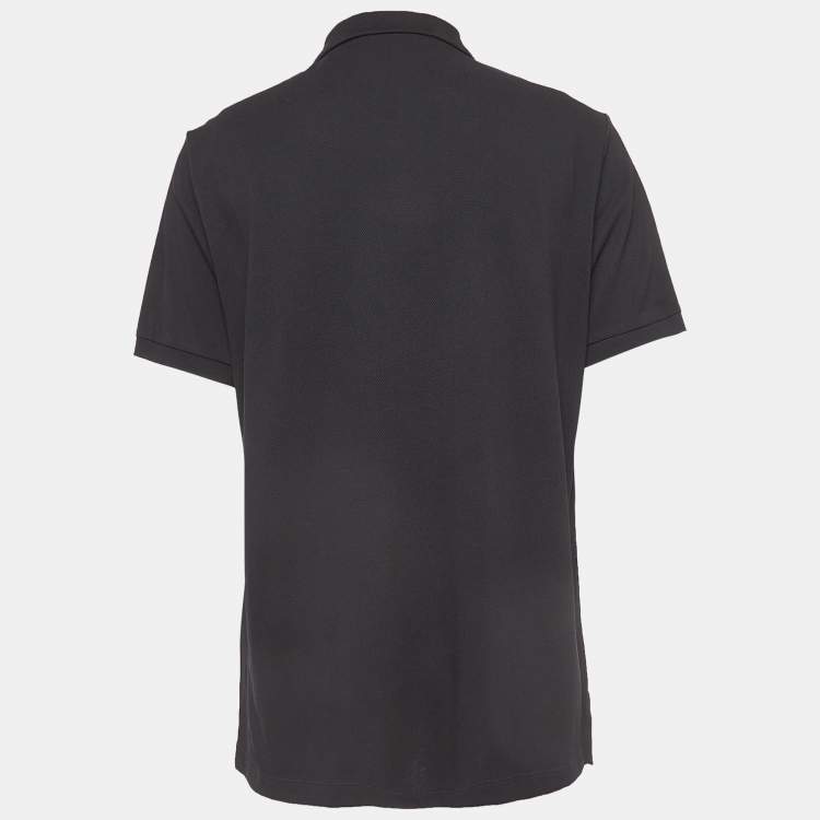 Pre Owned Burberry Black Cotton Short Sleeve Polo T-Shirt XXL