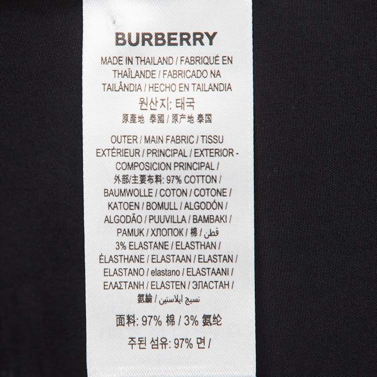 Pre Owned Burberry Black Cotton Long Sleeve Button Front Shirt XL