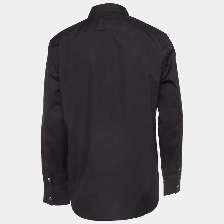 Pre Owned Burberry Black Cotton Long Sleeve Button Front Shirt XL