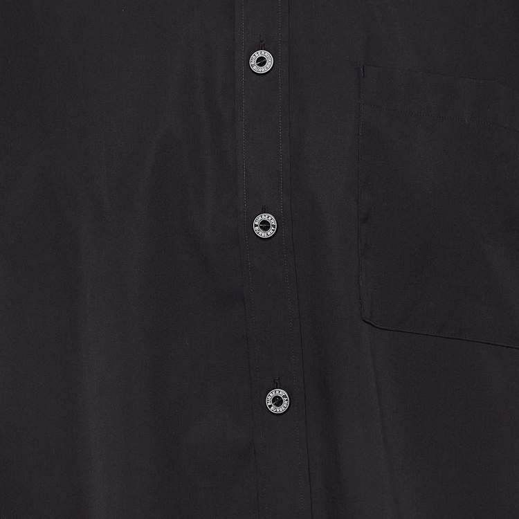 Pre Owned Burberry Black Cotton Long Sleeve Button Front Shirt XL