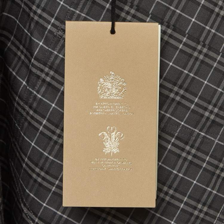 Pre Owned Burberry Grey Checked Print Cotton Button Front Shirt XL