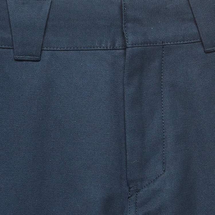 Pre Owned Burberry Navy Blue Cotton Formal Trousers S