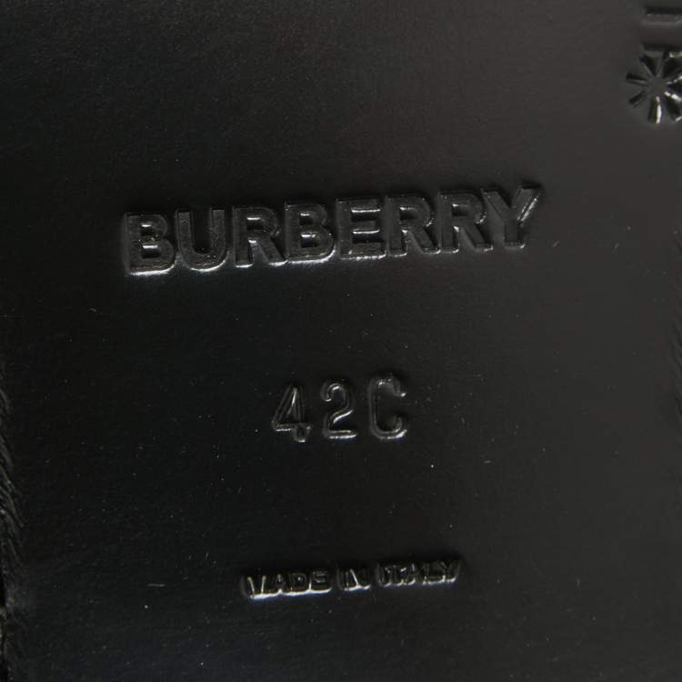 Pre Owned Burberry Black Leather Brogues Derby Size 42