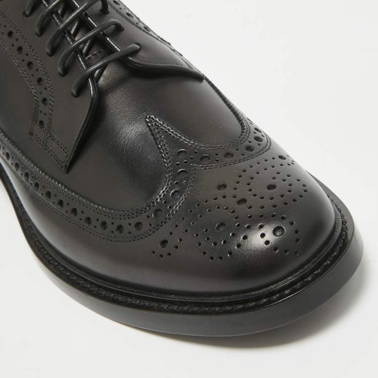 Pre Owned Burberry Black Leather Brogues Derby Size 42