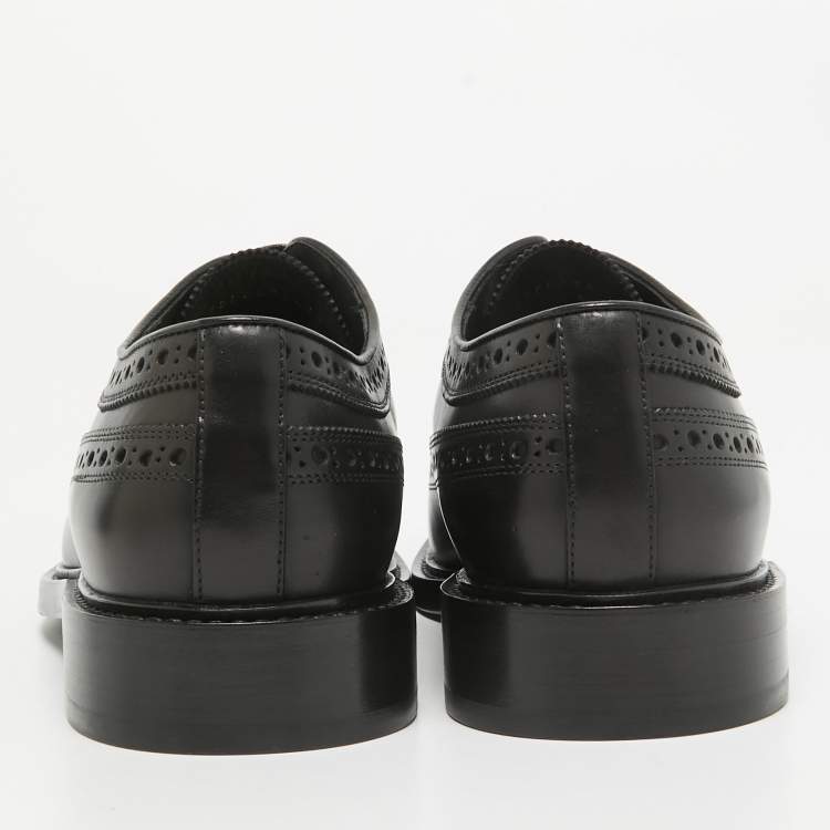 Pre Owned Burberry Black Leather Brogues Derby Size 42