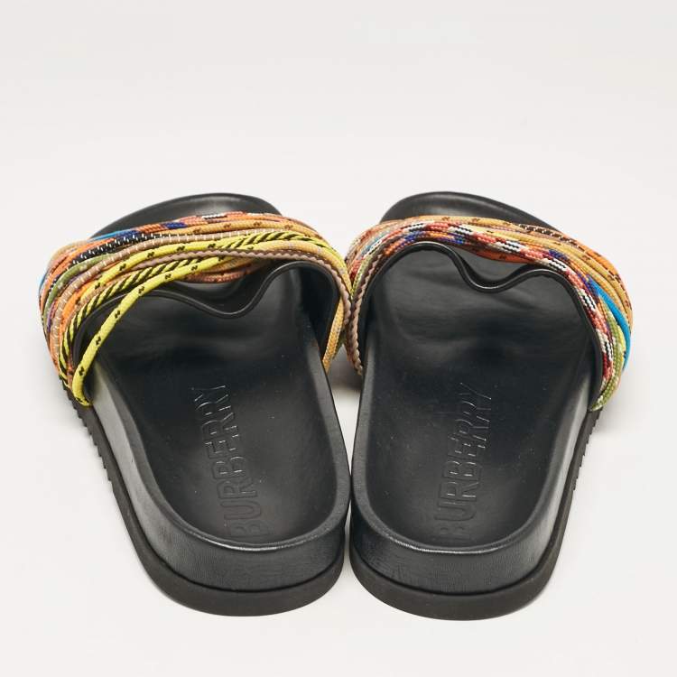 Pre Owned Burberry Multicolor Cord Melroy Slide Sandals Size 44