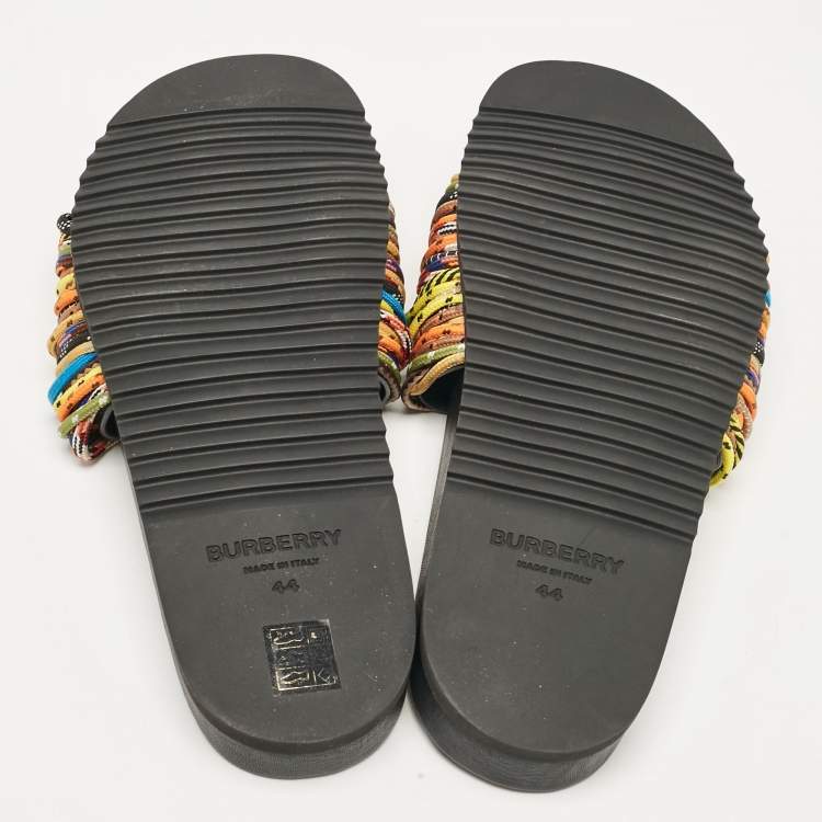 Pre Owned Burberry Multicolor Cord Melroy Slide Sandals Size 44