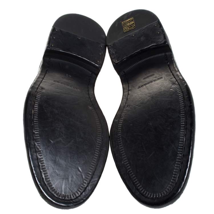 Pre Owned Burberry Black Brogue Leather Rayford Derby Size 43