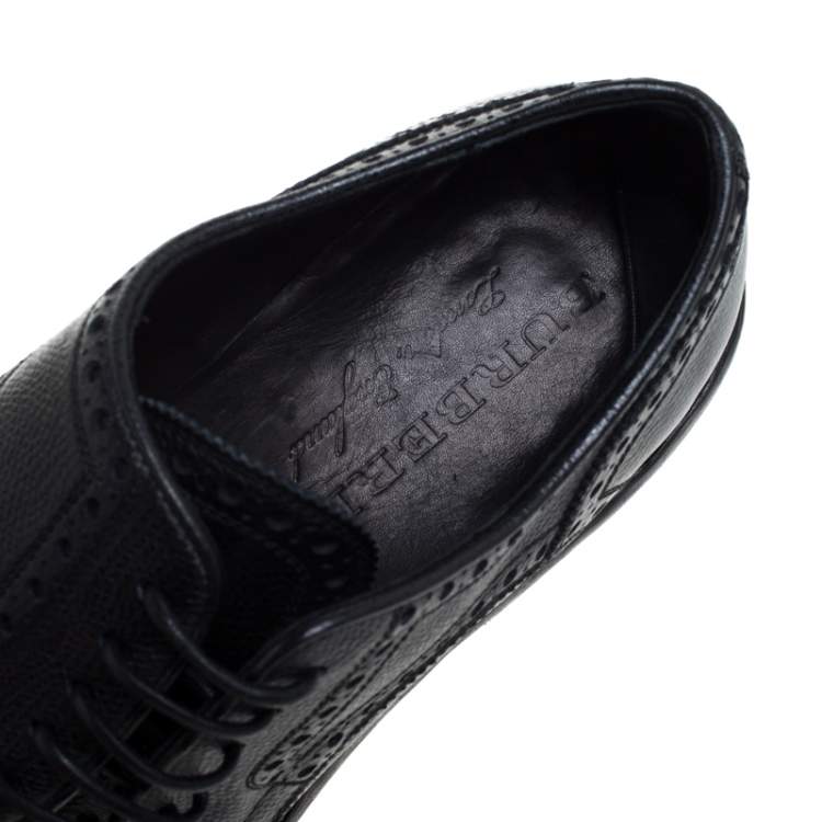 Pre Owned Burberry Black Brogue Leather Rayford Derby Size 43