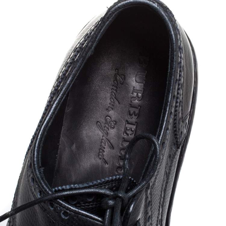 Pre Owned Burberry Black Brogue Leather Rayford Derby Size 44