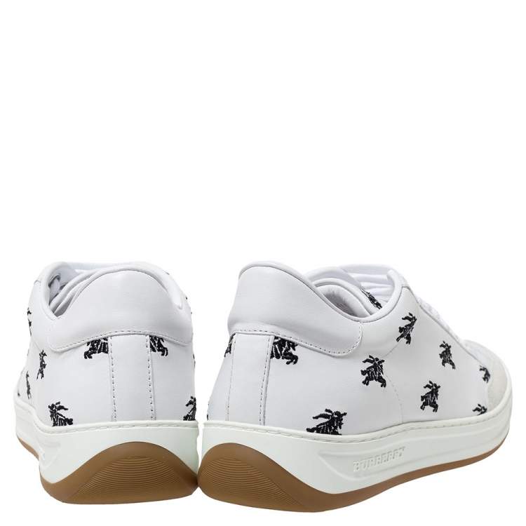 Pre Owned Burberry White Leather Timsbury Low Top Sneakers Size 40