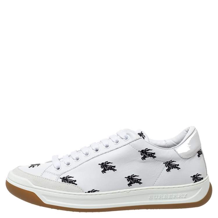 Pre Owned Burberry White Leather Timsbury Low Top Sneakers Size 40