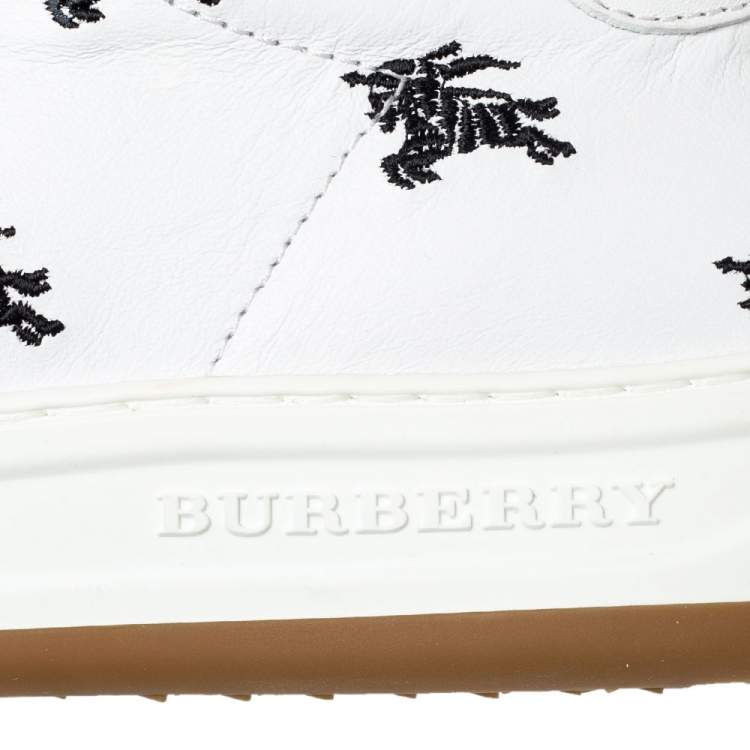 Pre Owned Burberry White Leather Timsbury Low Top Sneakers Size 40