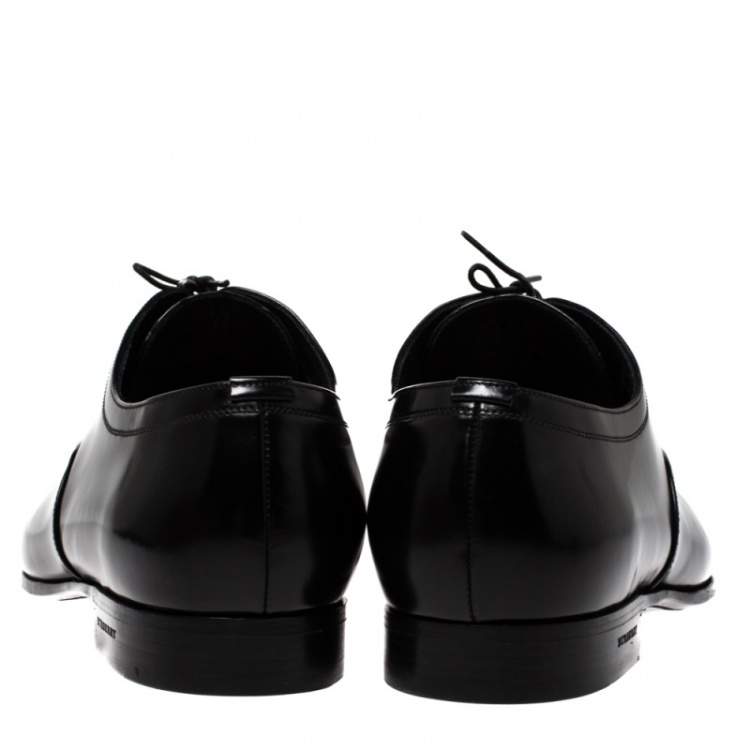 Pre Owned Burberry Black Leather Millstead Lace Up Oxfords Size 43