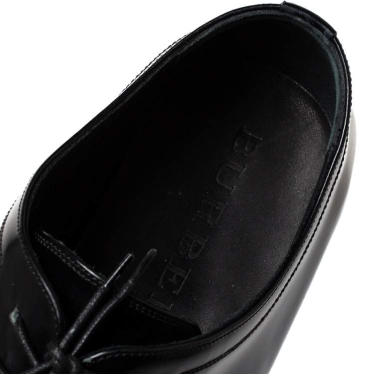 Pre Owned Burberry Black Leather Millstead Lace Up Oxfords Size 43