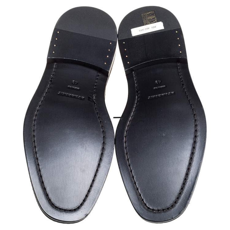 Pre Owned Burberry Black Brogue Leather Wilmont Ankle Boots Size 42