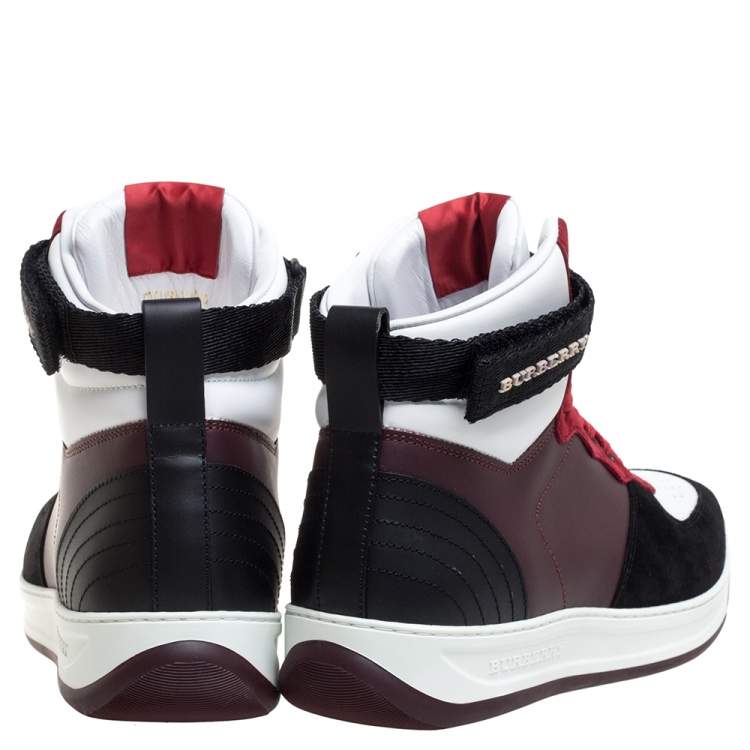 Pre Owned Burberry Multicolor Suede And Leather Dennis High Top Sneakers Size 44