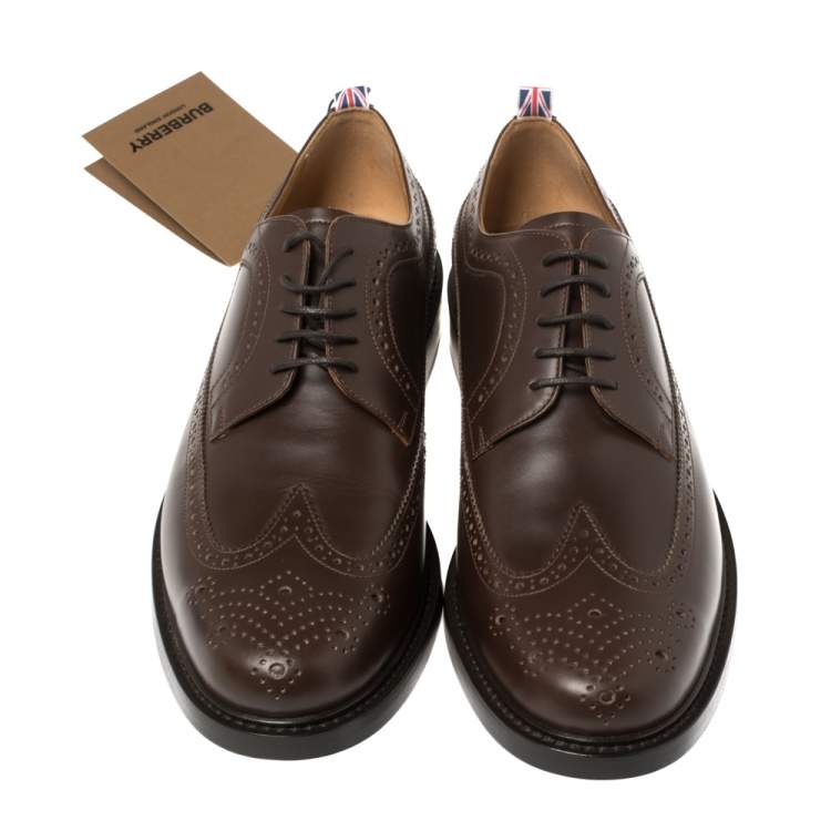 Pre Owned Burberry Brown Brogue Leather Arndale Oxfords Size 44
