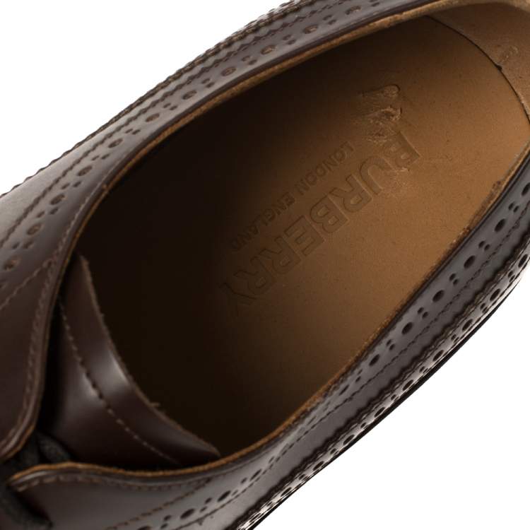 Pre Owned Burberry Brown Brogue Leather Arndale Oxfords Size 44