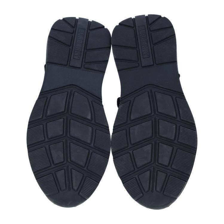 مملوكة مسبقًا Burberry Black Logo Detail Leather, Nubuck and Mesh Sneakers Size EU 40